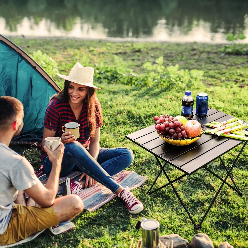 Medium Camping Table 22″L x16″W Portable Folding Camping Side Table with Carr...