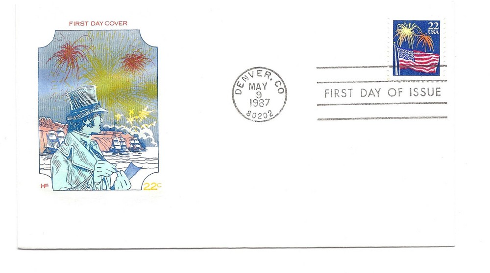2276 Flag & Fireworks, Farnam, HF, FDC