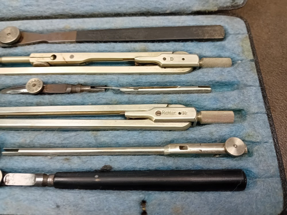 Vintage E.O.Richter & Co Precision Technical Drawing Set D-VII