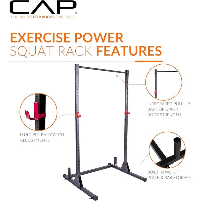 Heavy Duty Power Rack Squat Rack W/ Pull Up Bar & Weight Storage Posts New