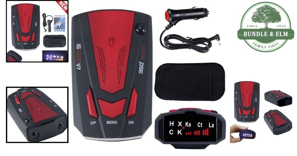 Advanced 16 Band Car Radar Detector with LED Display & Quick Response System