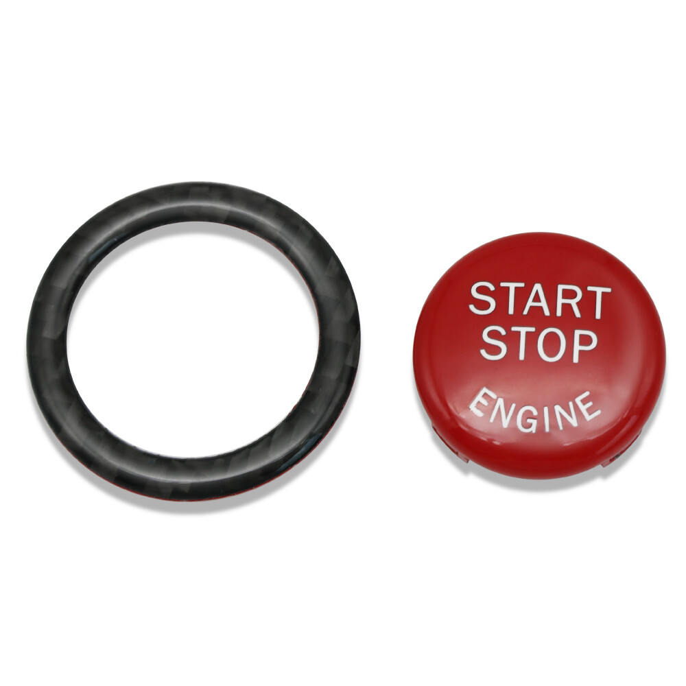 Red Start/Stop Engine Button Replace Cover With Ring For BMW E90 E92 E93 2009-12