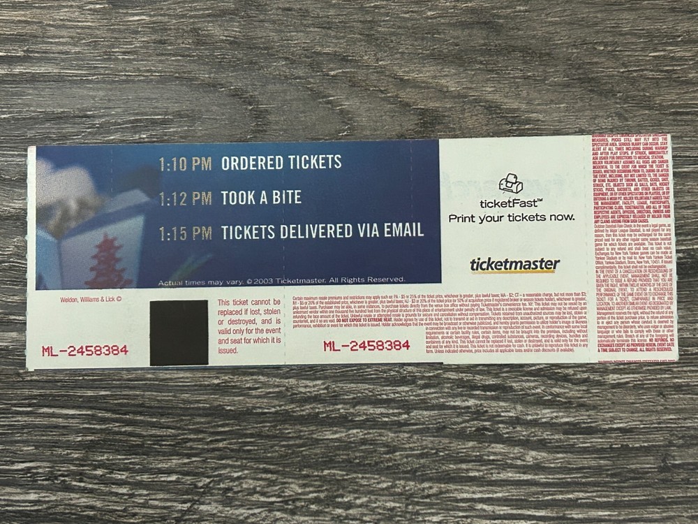 KISS FULL TICKET STUB PNC NJ July 2004 Rock The Nation Concert Tour Vintage Kiss