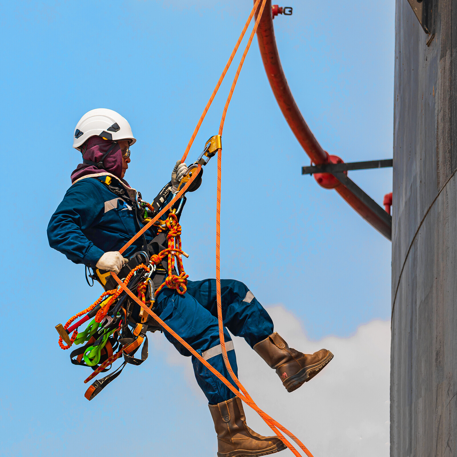 VEVOR Arborist Tree Climbing Rope Double Braid Polyester 1/2" x 120' 48-Strand