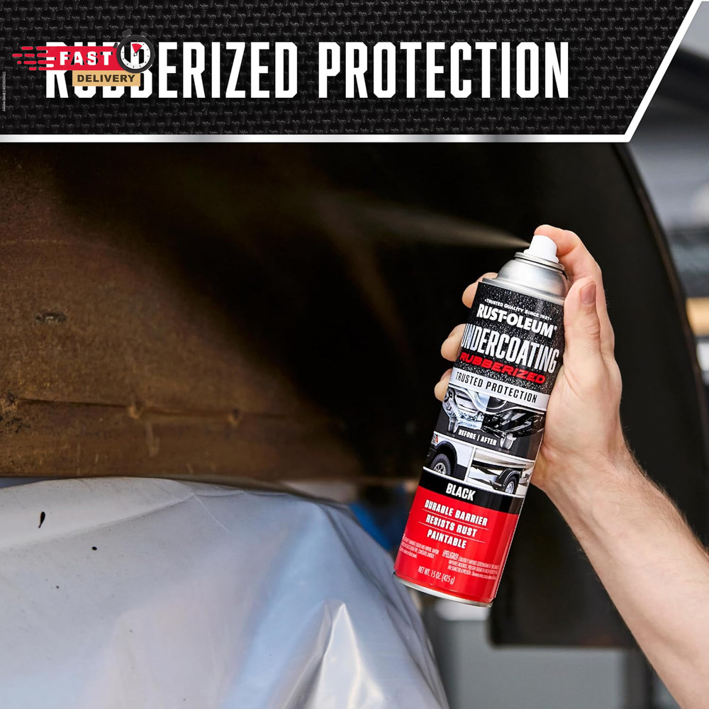 Rust-Oleum 248657 Rubberized Undercoating Spray, 15 Oz, Black