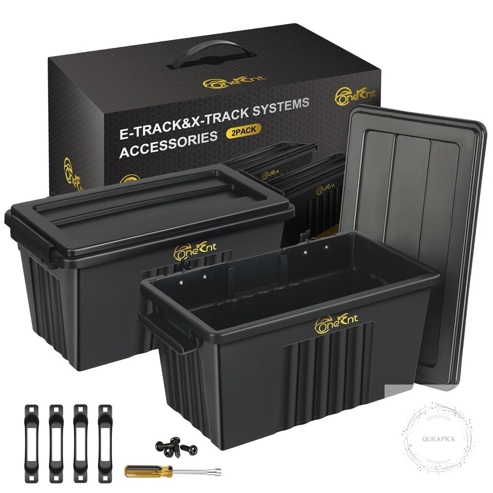 2 Pack E-Track Basket Storage Bin for E Track Accessories for Enclosed Trailer-