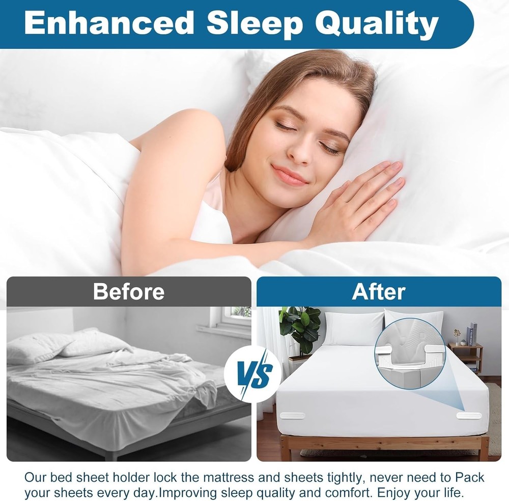 Lightweight Bed Lock Fasteners - Easy Install Sheet Holders for Every Bed Size