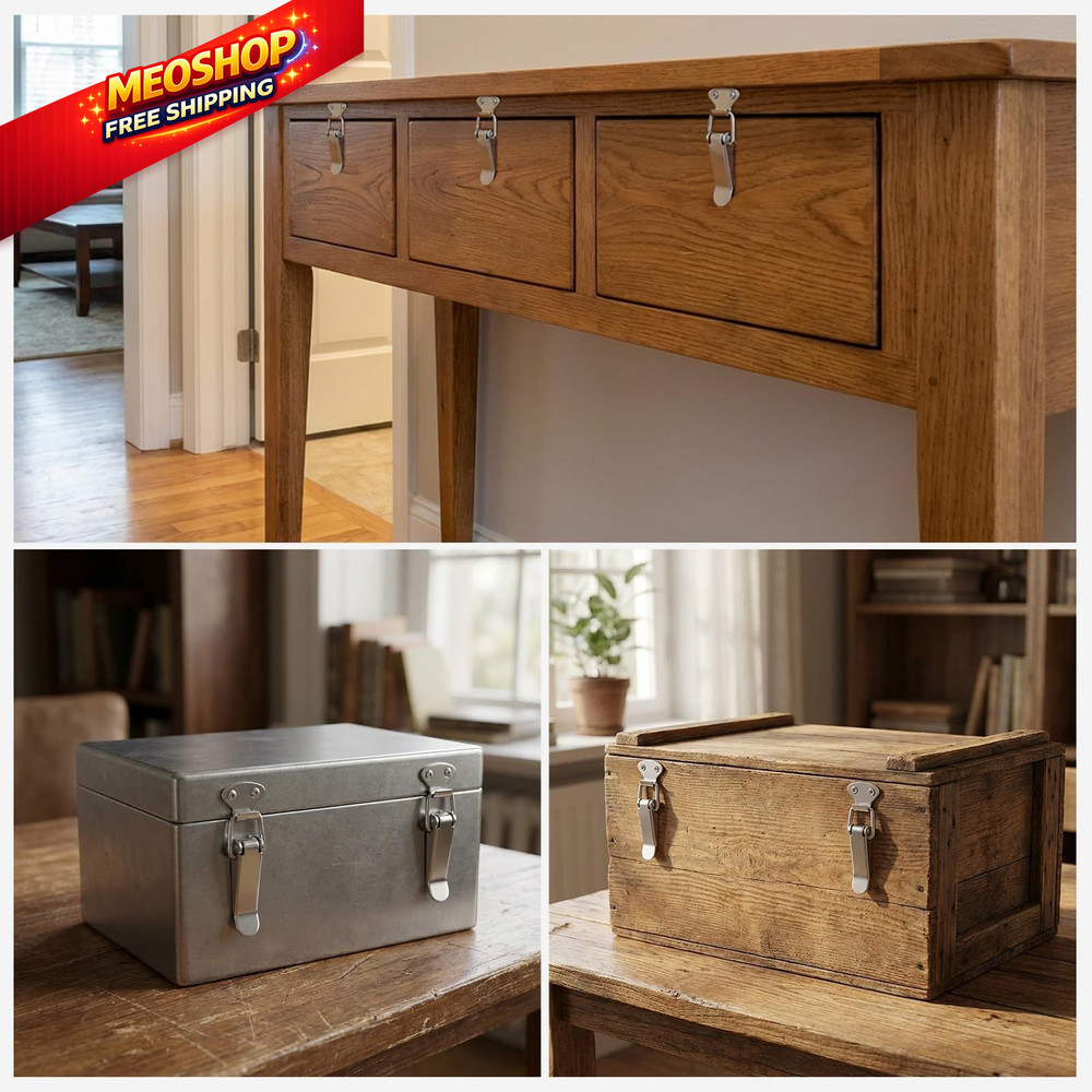 4 PCS Stainless Steel Toggle Latch Spring Loaded Silver 4 Pack,