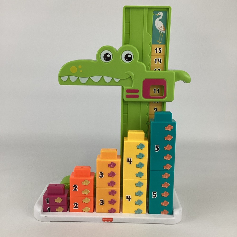 Fisher Price Adding Alligator Stacking Number Blocks Early Math Learning Count