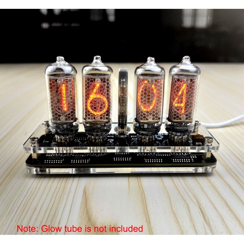 IN-8 4-Digit Advanced Version Nixie Tube Clock w/ LED Backlight Remote Control