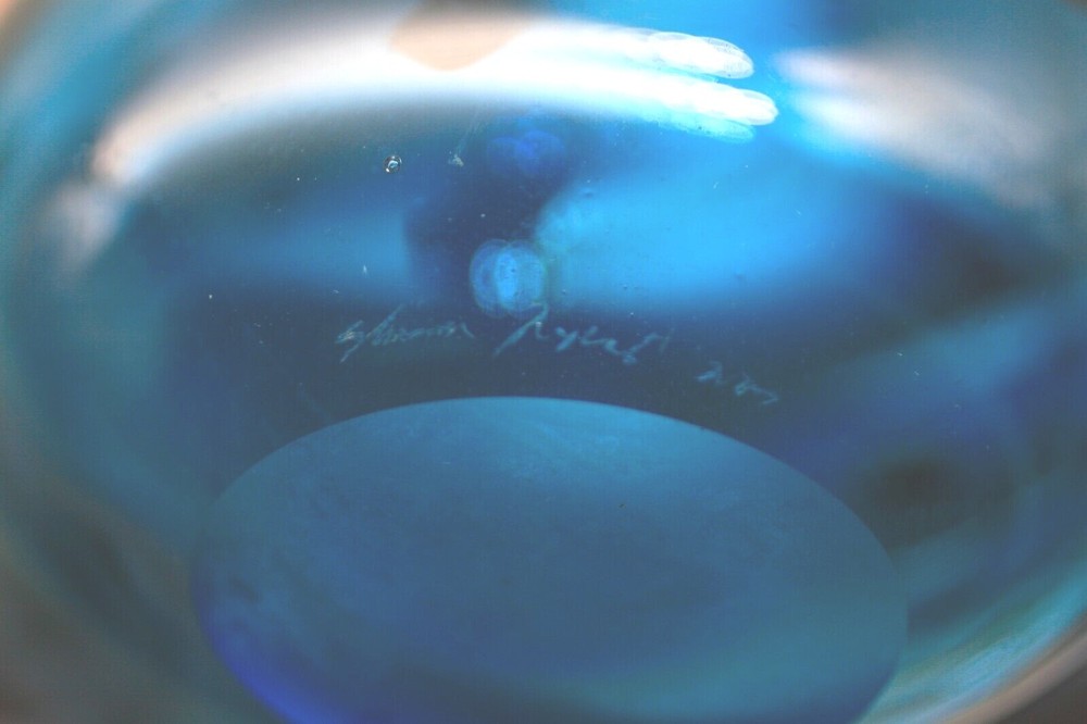 Hand Blown Glass Vase - (Signed & Dated) Z2