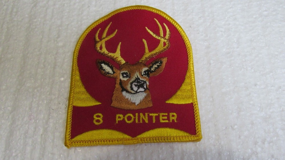DEER HUNTING HUNTER TROPHY EMBROIDERED  PATCH 8 POINTER