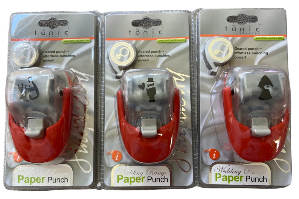 Tonic Studios Simplicity Pattern Paper Punch Wedding Theme Bride Groom Wine