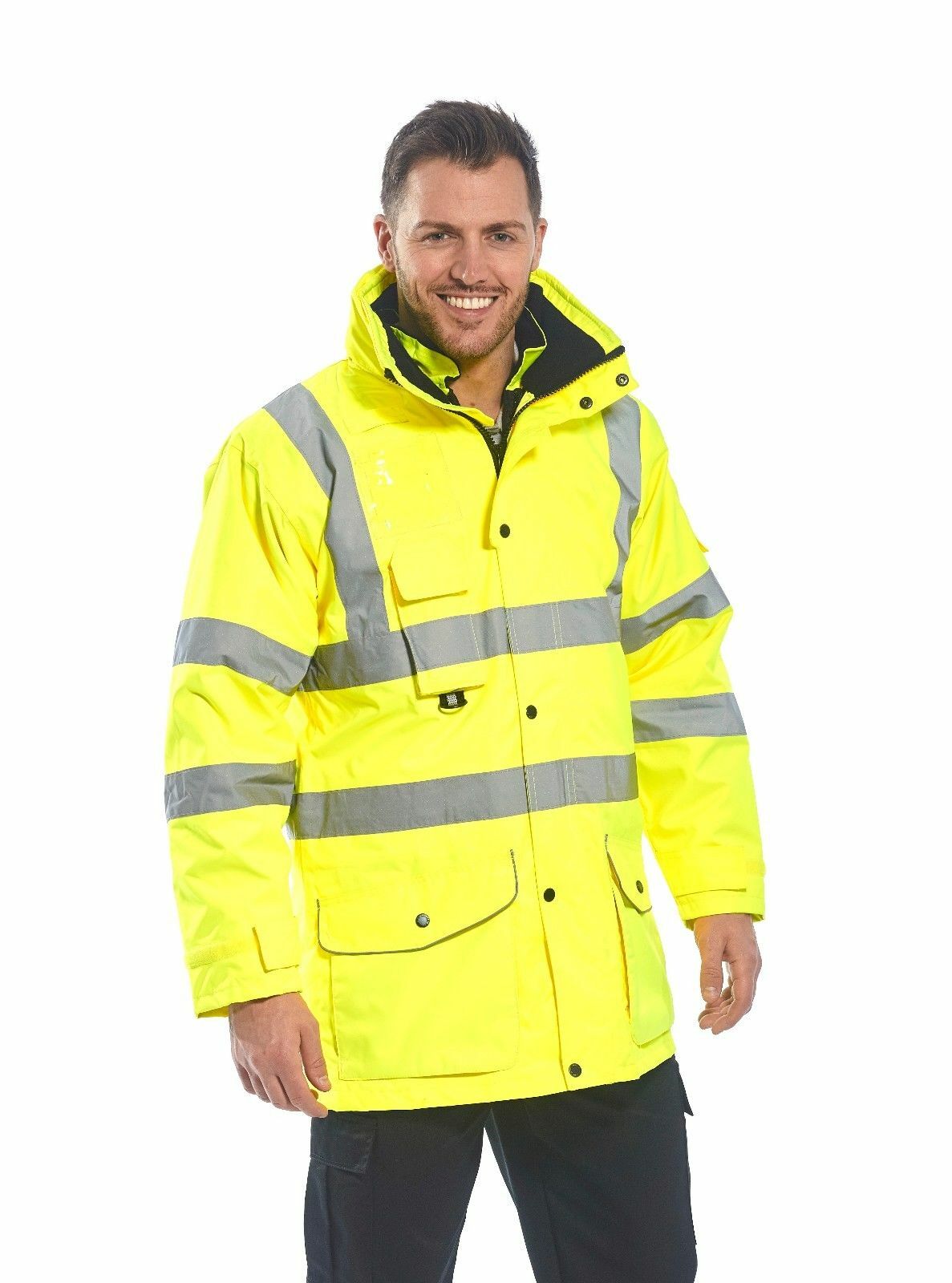 Portwest US427 Hi-Vis Reflective Waterproof 7 in 1 Safety Work Jacket ANSI