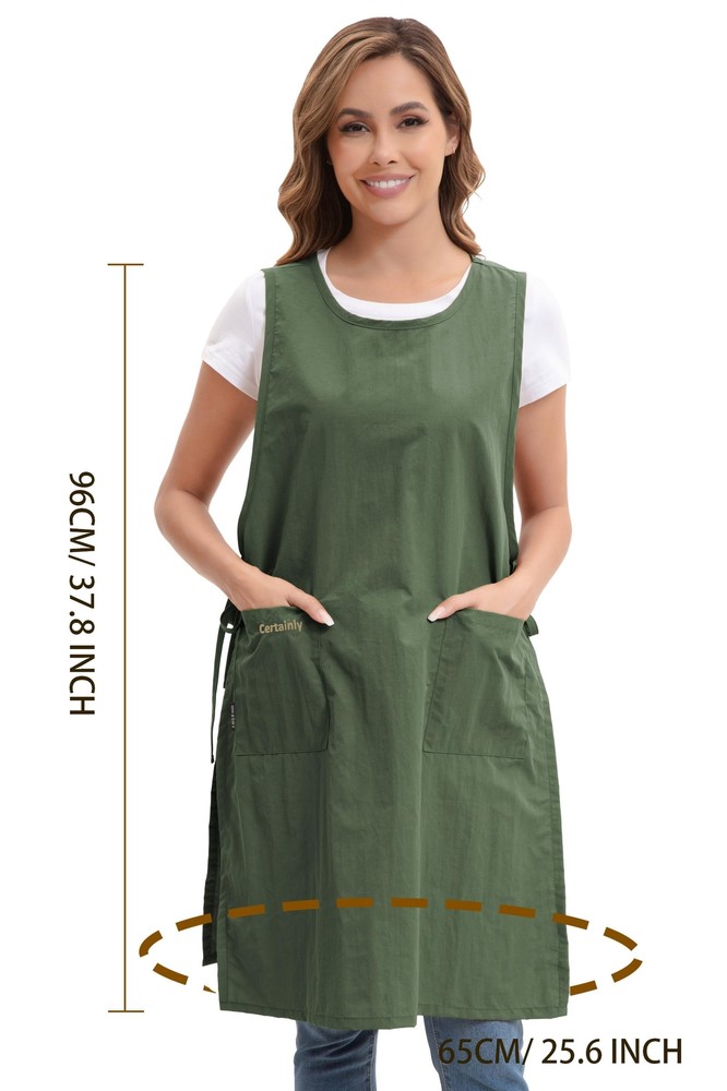 Waterproof Apron Oversize with Pockets Polyester Chef Apron for Cooking Kitch...