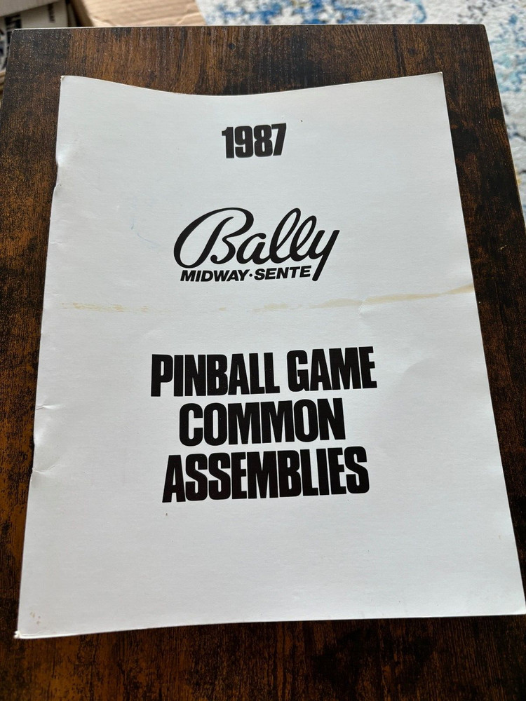 Bally Pinball Game Common Assemblies Manual 1987