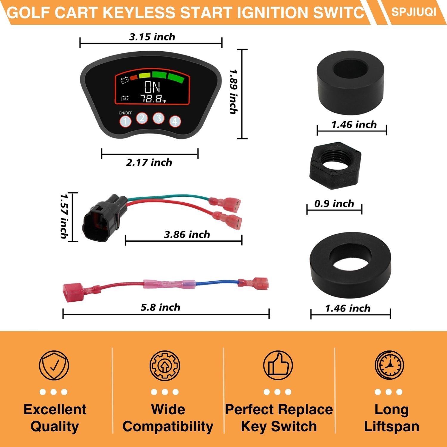 36-48V Golf Cart Keyless Start Remote Ignition Switch for Club Car Tempo/Onwarde