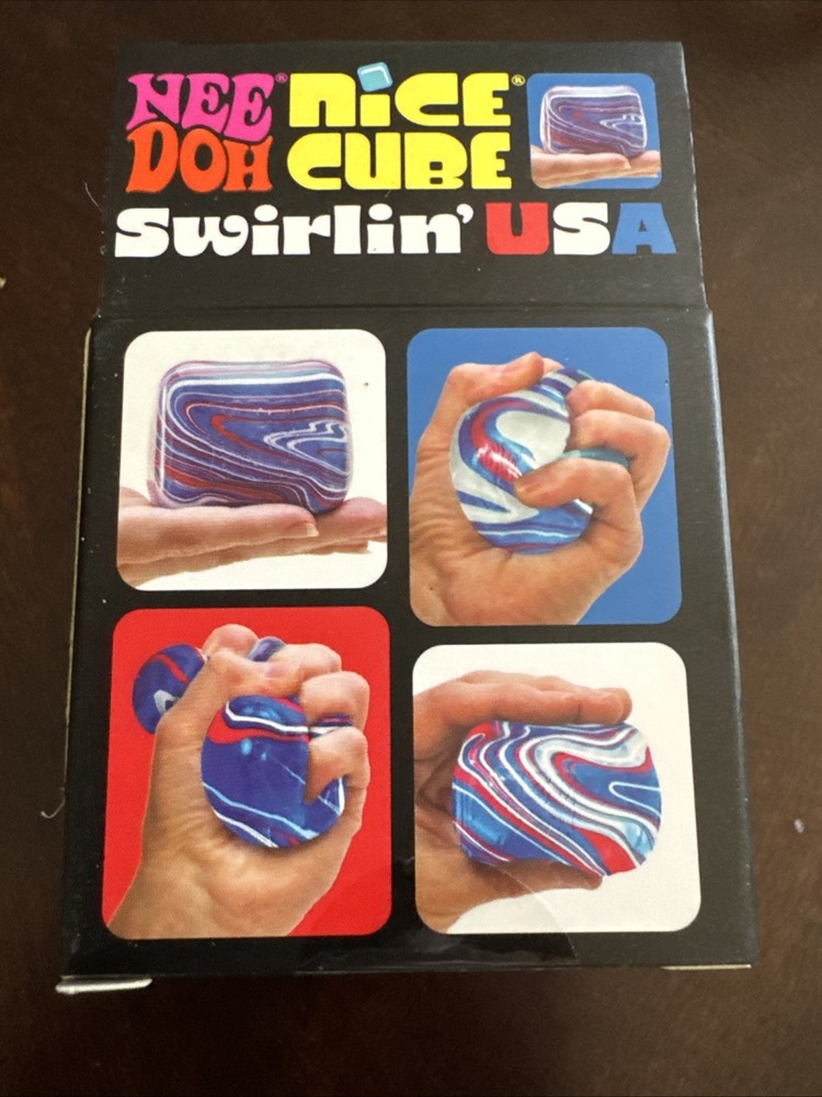 NEE DOH NICE CUBE SUPER SOLID SQUISH RARE SWIRLIN USA SEALED IN BOX