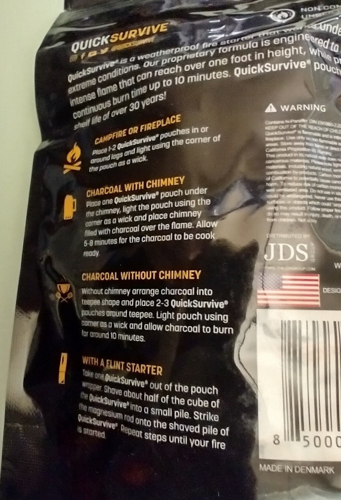 *Mega Lot!* Quick Survive Fire Starter Pouches Waterproof Proprietary Formula ++