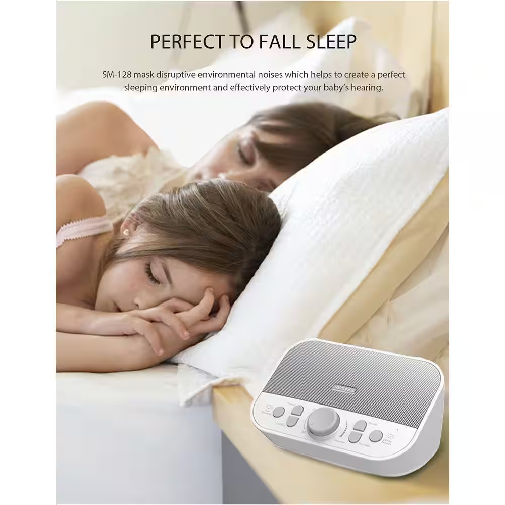 White Noise Sound Machine with 28 Sounds, Timer Options and Automatic Shutdowns