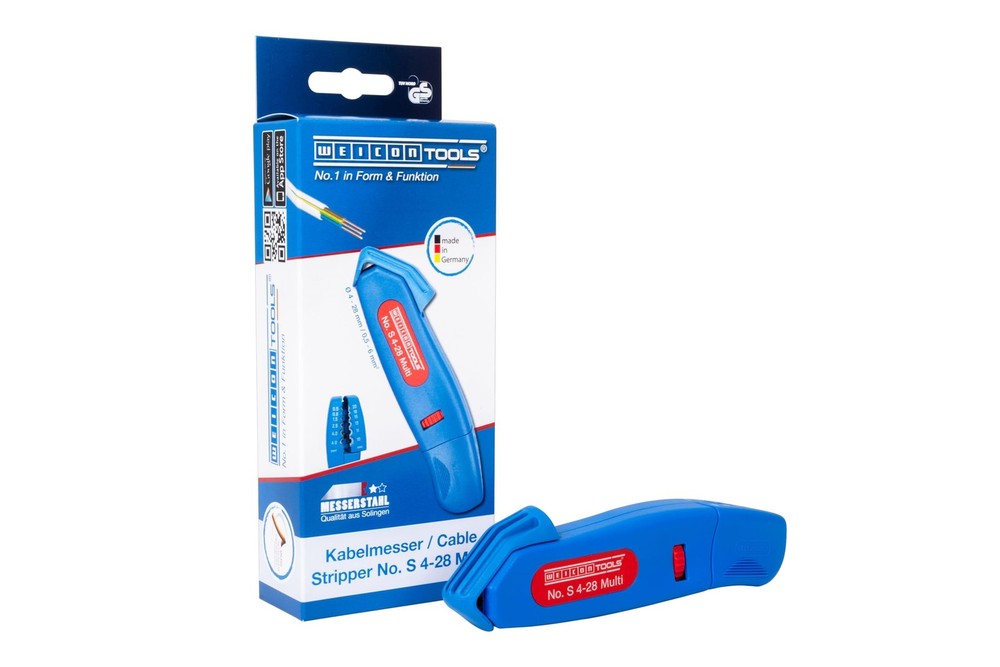 WEICON Cable Stripper No. S 4-28 Multi | Integrated one size, Blue/Red