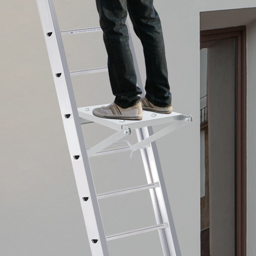 Ladder Platform Accessory Heavy Duty Work Stand System Accessories Holds Silver
