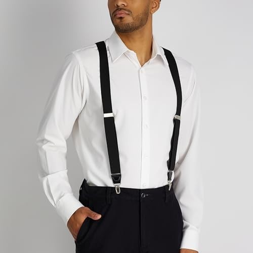 Men's Solid Suspenders - Adjustable, Durable, Classic Style for Formal & Casual