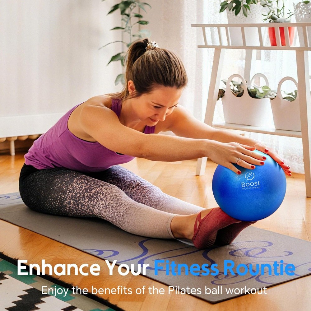 Small Exercise Ball, 9 Inch Mini Pilates Ball with Exercise Guide, Small Work...