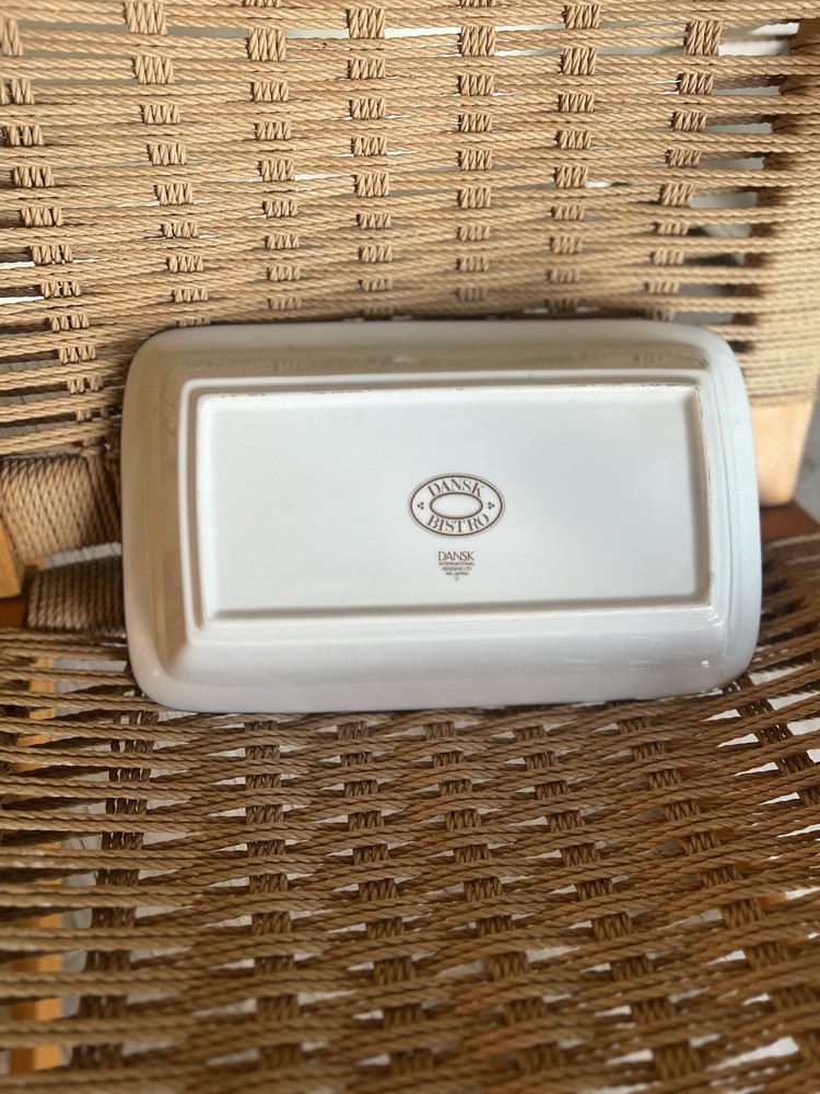 Dansk Bistro Maribo 13x8 Rectangular Baker Blue Scroll Stoneware Japan Dish