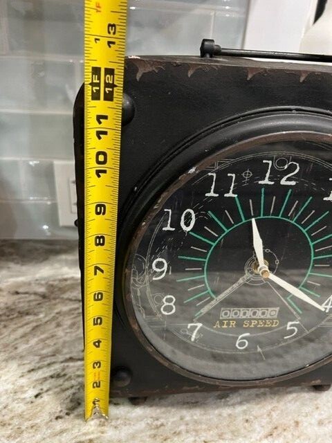 Airspeed Indicator Clock Faux Indicator Rustic Battery Operated
