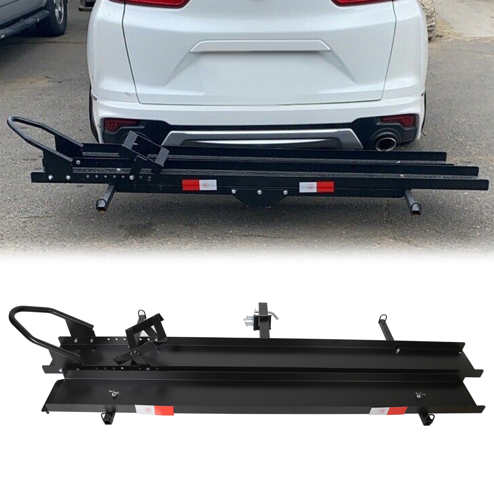 Motorcycle Carrier Scooter Dirt Bike Hitch Mount 600LBS Rack Ramp Hauler