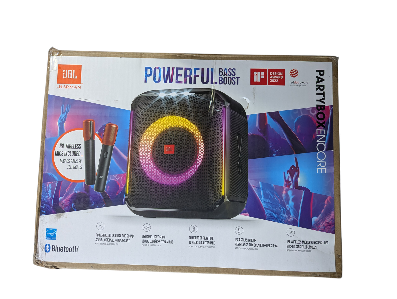 JBL PartyBox Encore Bluetooth Speaker Light Show JBLPBENCORE2MICAM Open Box