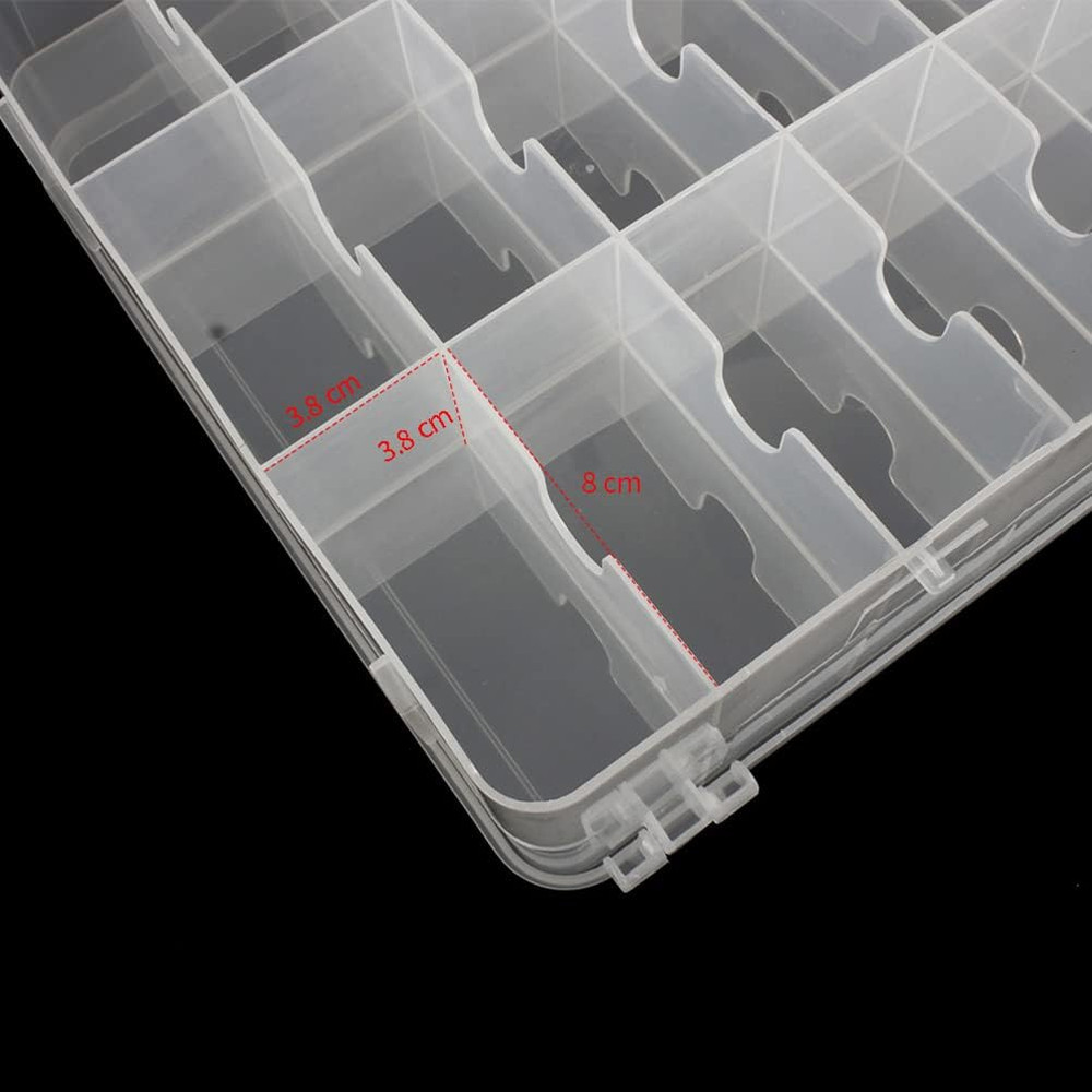 46 Grids Sewing Organizer, Double Sided Thread Box Storage, Portable Clear Plast