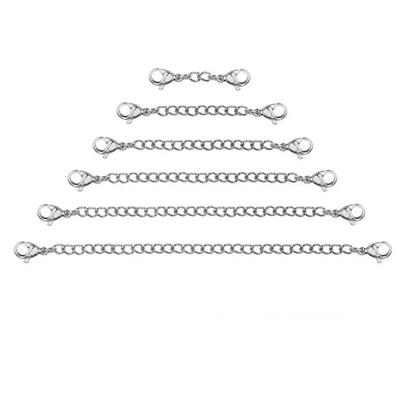 2-Pack Extender /Safety Chain Extender Necklace Bracelet Lobster lock 1" To 6"