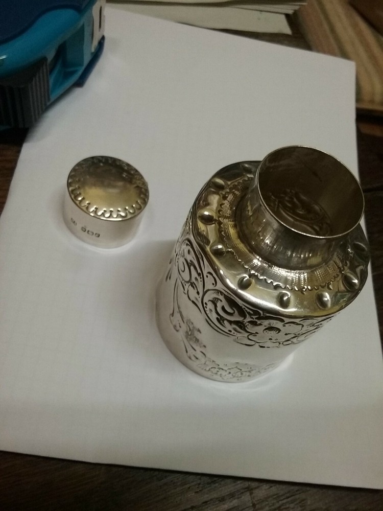 sterling silver ornate tea caddy