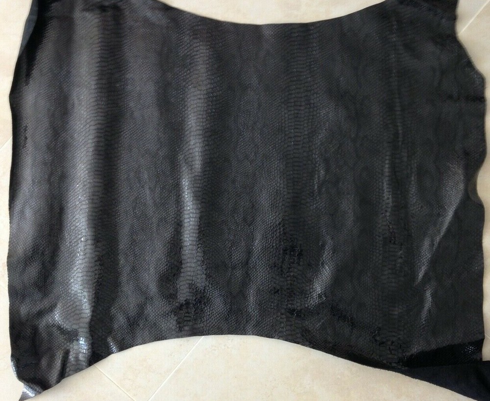 EDELMAN LEATHER Python Black Hide Large Remnant New