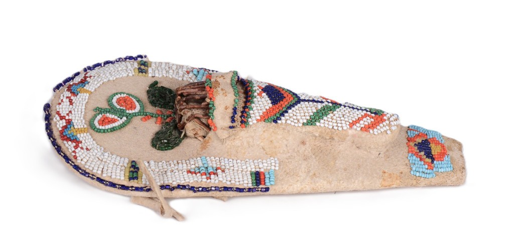 UTE Papoose Cradle Decor ca. 1900 Size 1.625" H x 7.5" L x 3.875" W Tapering