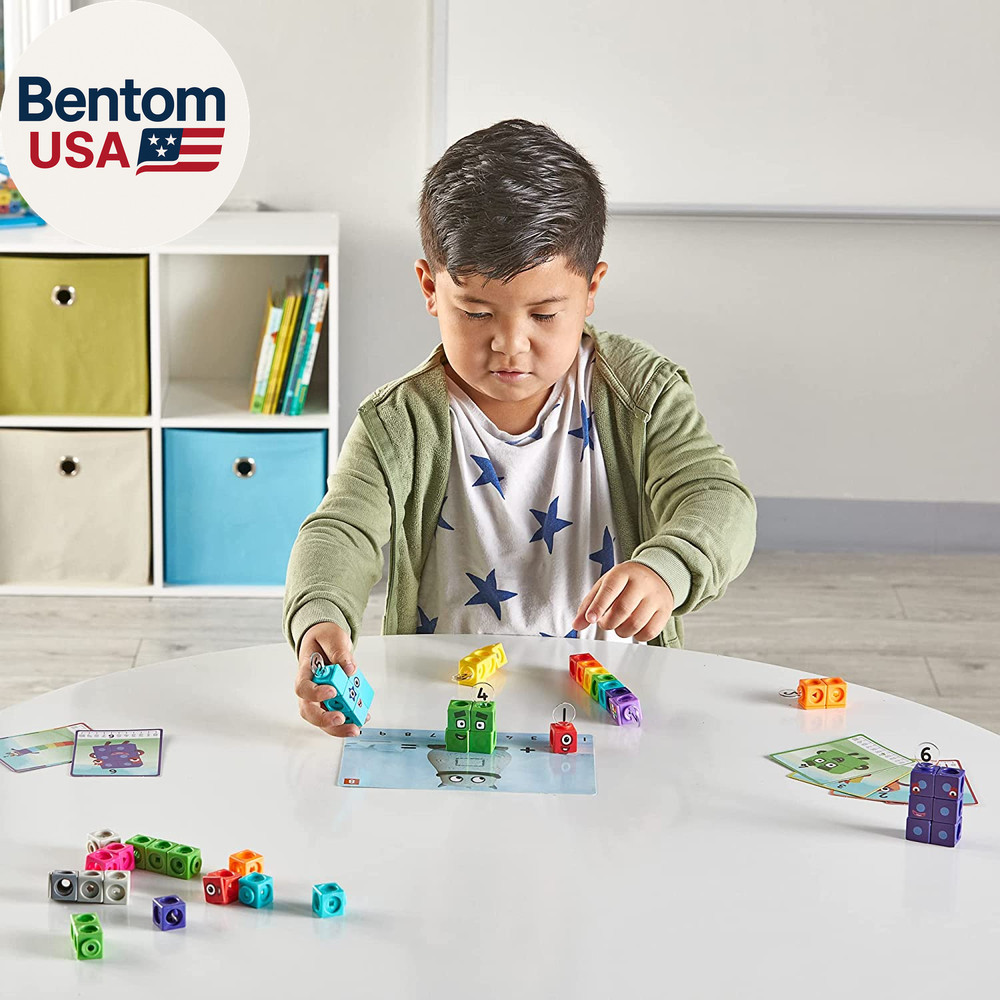 Mathlink Cubes Numberblocks 1-10 Activity Set, 30 Preschool Learning Activities,