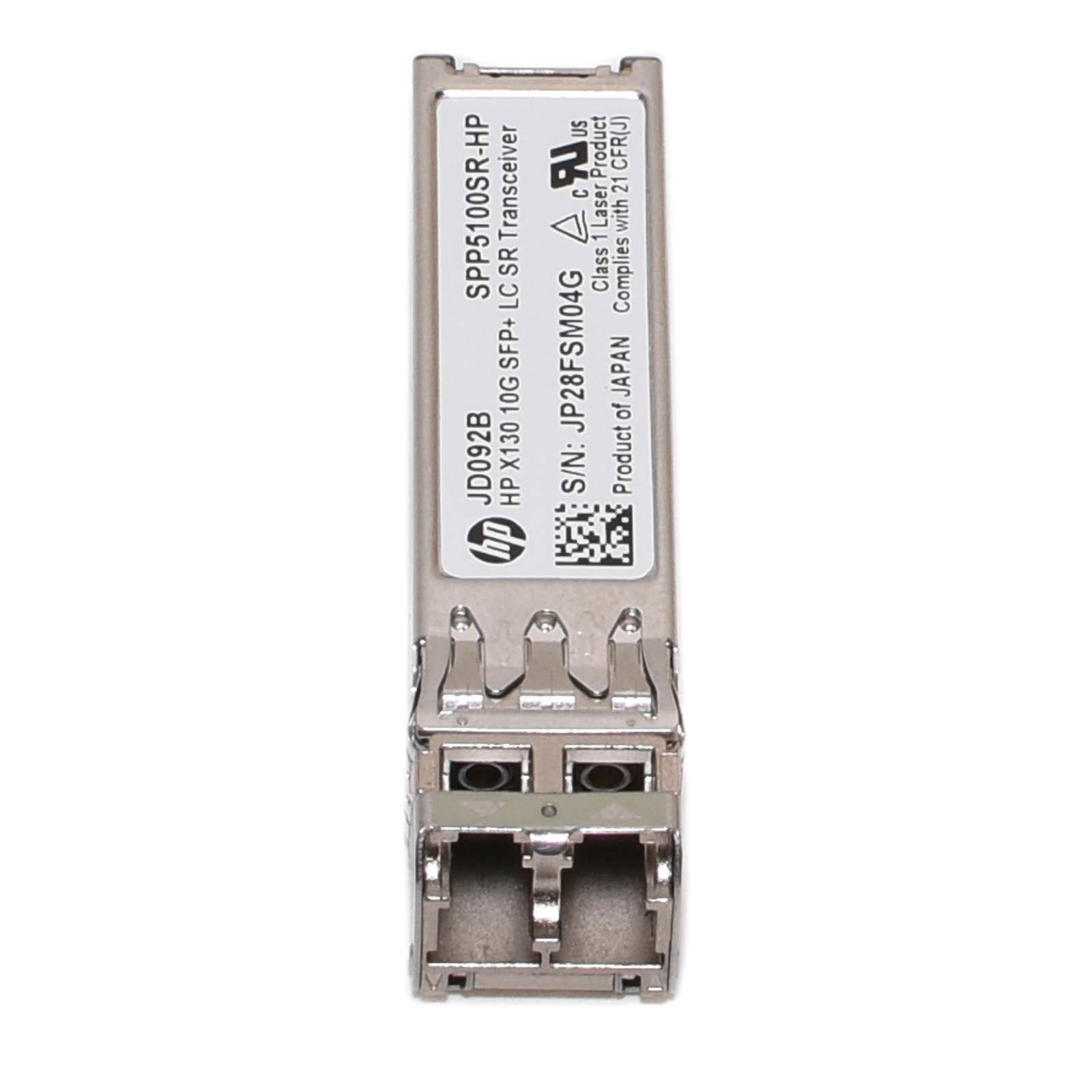 HP JD092B X130 10GbE 10GBASE-SR LC SR SFP+ 850nm Optics Transceiver SPP5100SR-HP