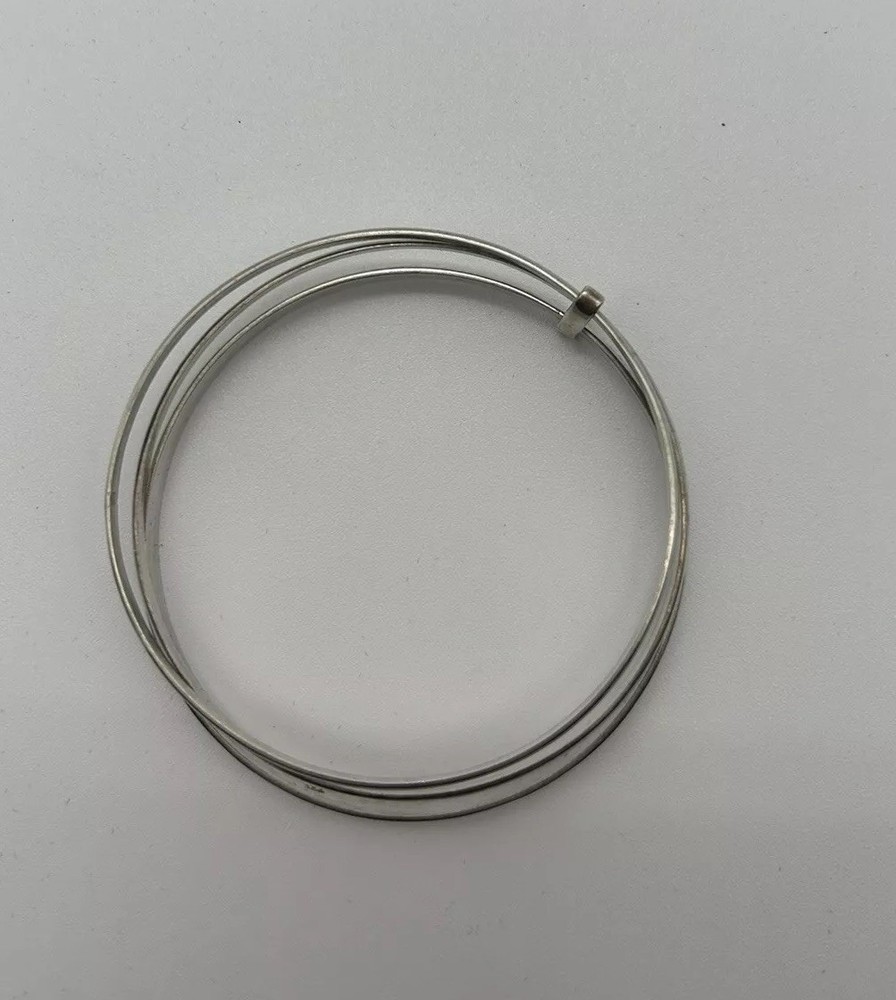 Bracelet Sterling Silver 925 3 Ring Bangle - 25 Grams