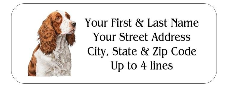 150 Welsh Springer Spaniel Dog Mailing Return Address Labels Personalized