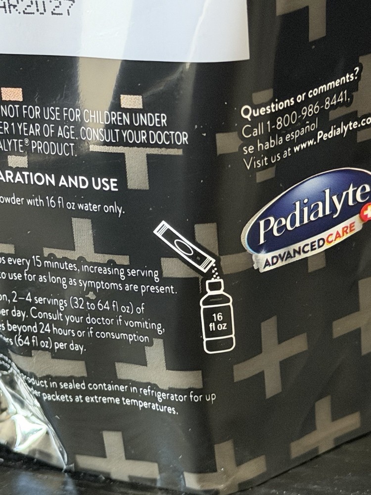 Pedialyte ADVANCEDCARE + ADVANCED HYDRATION 33% MORE ELECTROLYTES 12 Packets