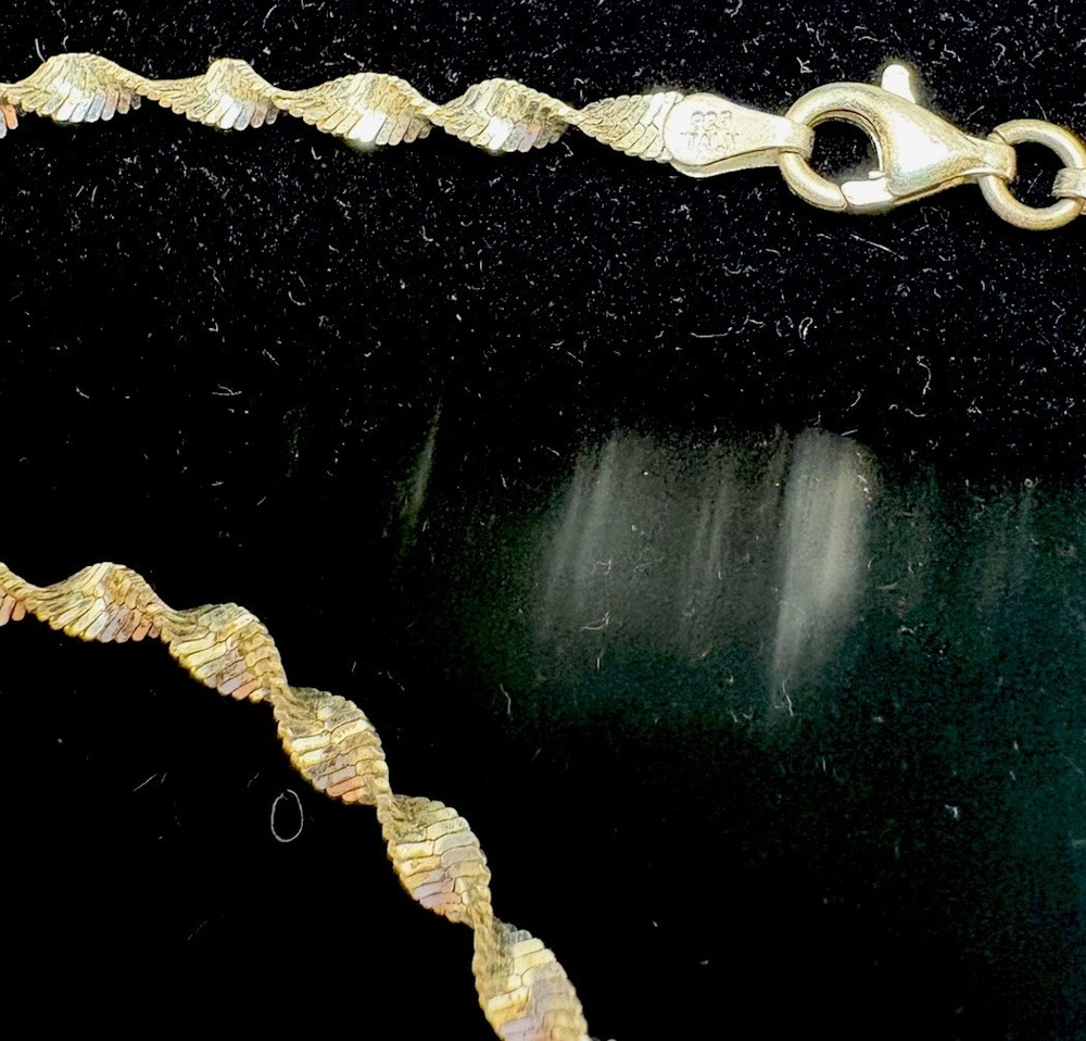 Vintage 925 Solid Sterling Silver Twisted Rope Braid Bangle Bracelet 7” -