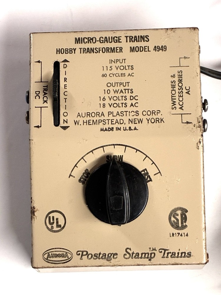 Vintage Aurora Postage Stamp Micro Gauge Train Transformer Model 4949 Untested