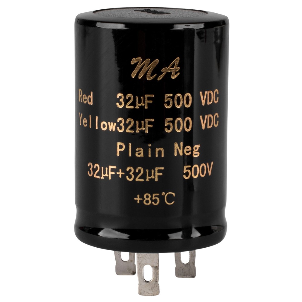 32uF + 32uF 500V Polarized Electrolytic Multi-Section Can Capacitor