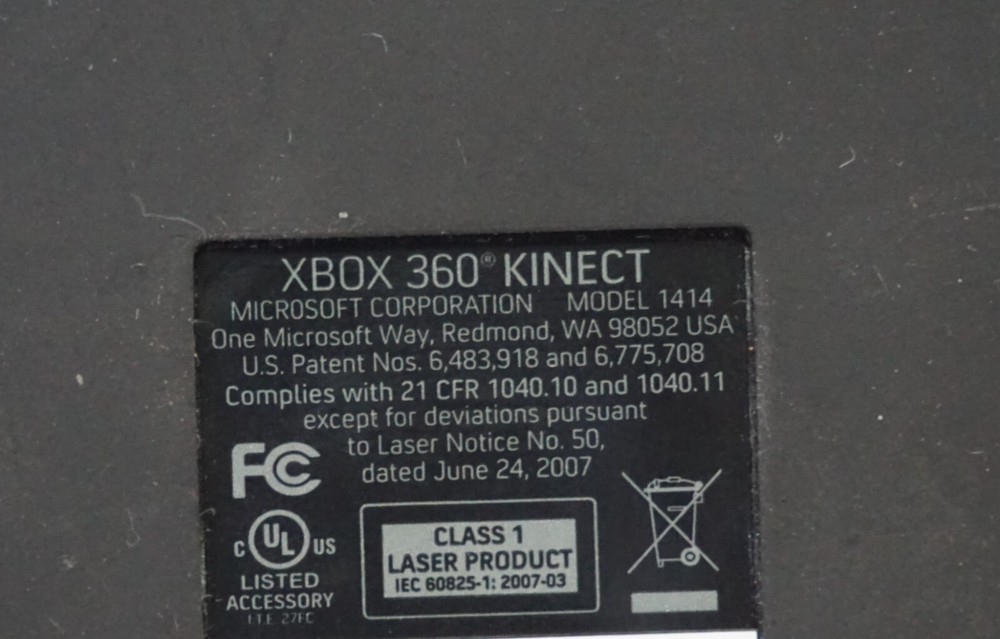 Black Microsoft Xbox 360 Kinect Motion Sensor Camera Bar - Model 1414