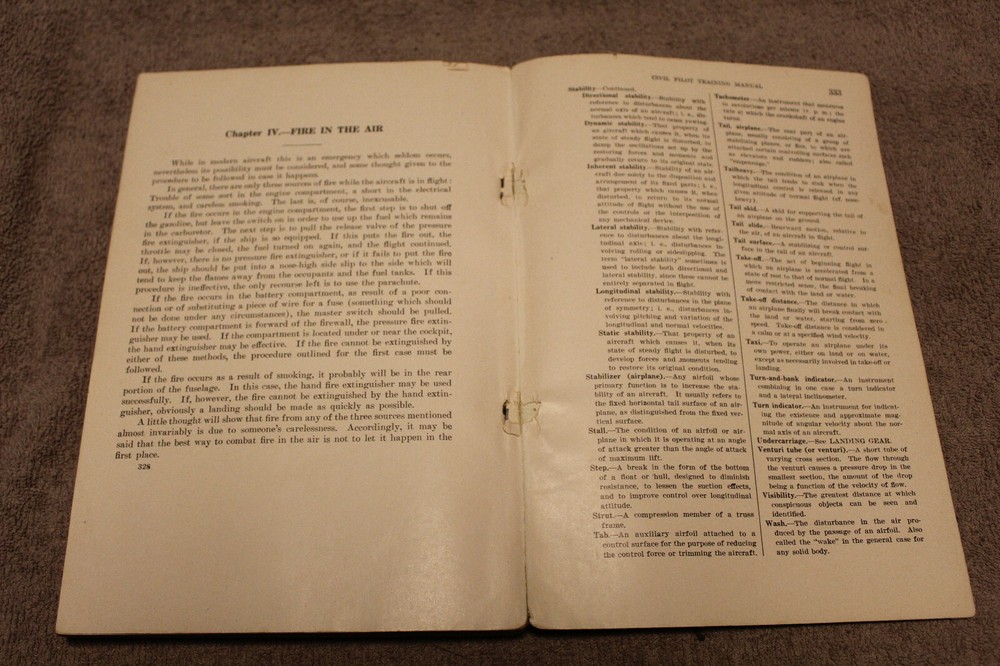 Original Early WW2 U.S. Civil Pilot Training Book, 1941 dated