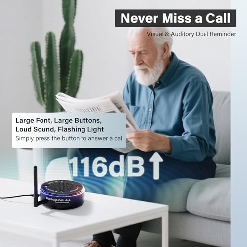 Cell Phone Ringer, Amplifier & Flasher 164ft Bluetooth Range, 116dB External