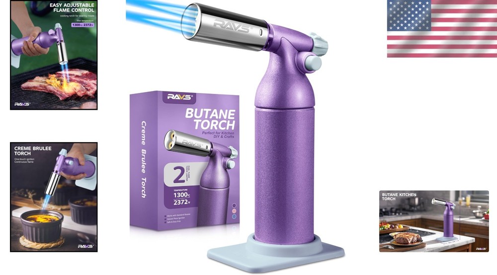 Big Butane Torch, Refillable Industrial Butane Torch Adjustable Double Flames...