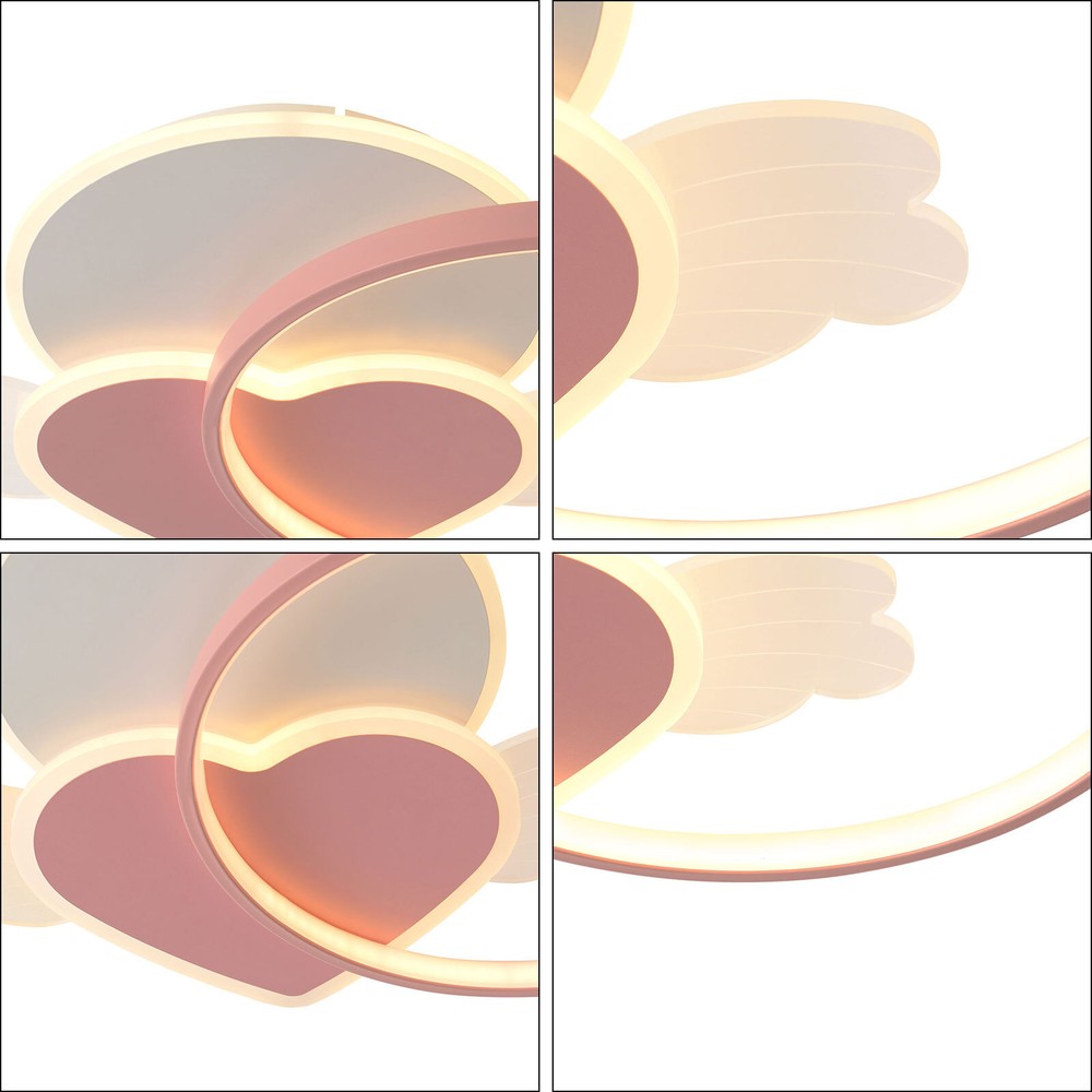 Dimmable LED Round Ceiling Light Flush Mount Fixture Remote Control 40W